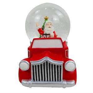Alpine Santa in Vintage Red Car Snowglobe alternate view