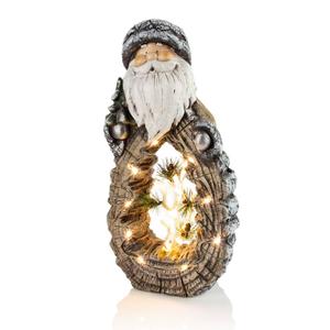Alpine LED Santa Statue with Carved Wood Look alternate view