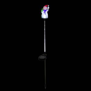 Alpine Solar Powered LED Snowman Pathway Garden Stakes - Set of 2 alternate view