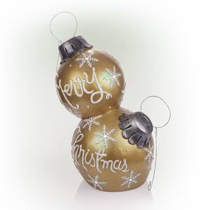 Alpine LED Merry Christmas Stacked Ornaments Statue alternate view