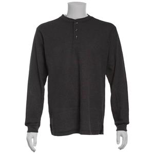 Mens Preswick & Moore(R) Charcoal Thermal Henley Pajama Shirt