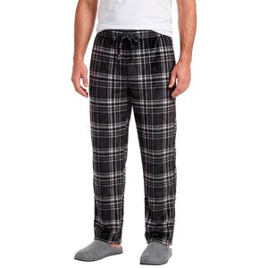 Mens Preswick & Moore(R) Plaid Silky Pajama Pants - Black/White