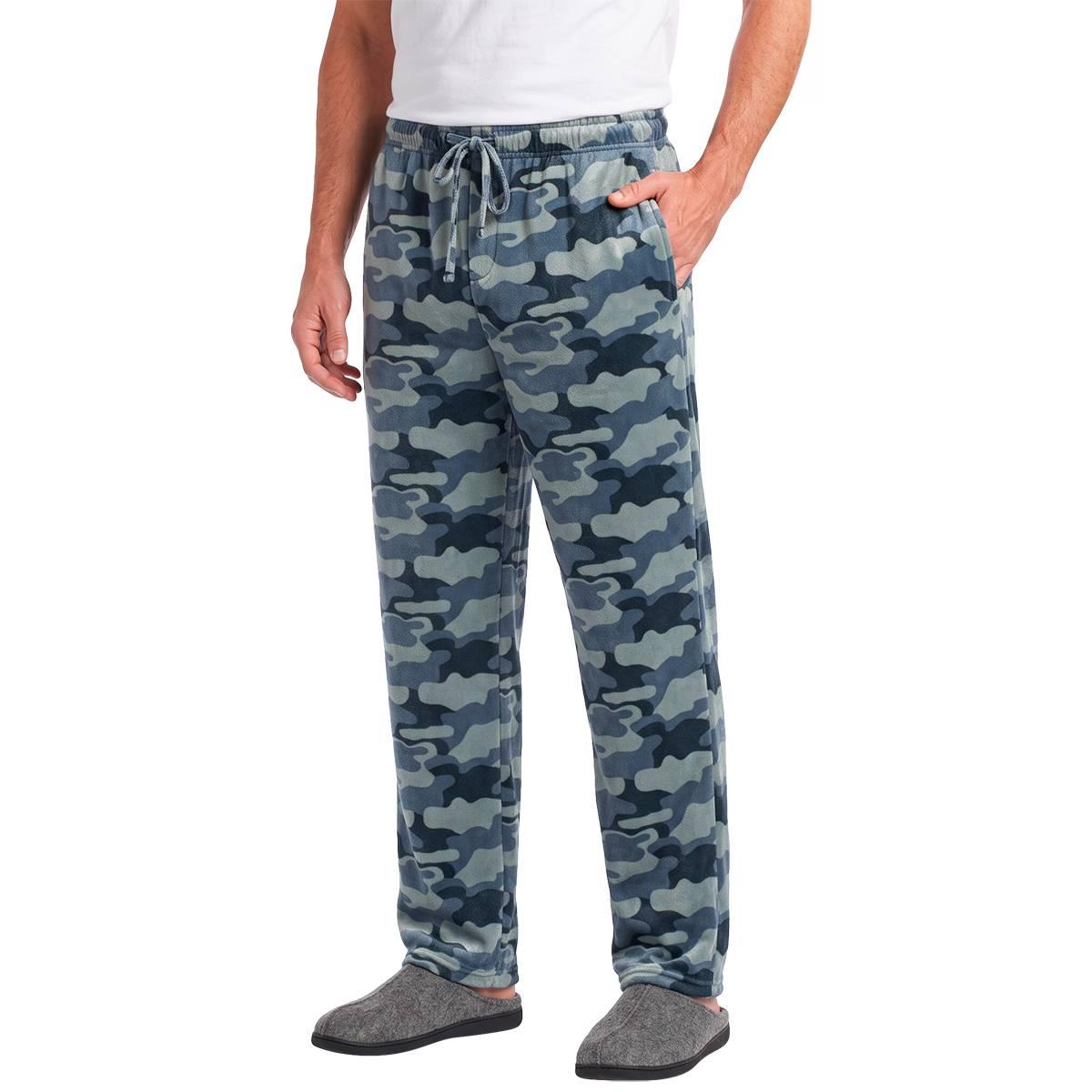 Mens Preswick & Moore(R) Grey Camo Silky Fleece Pajama Pants
