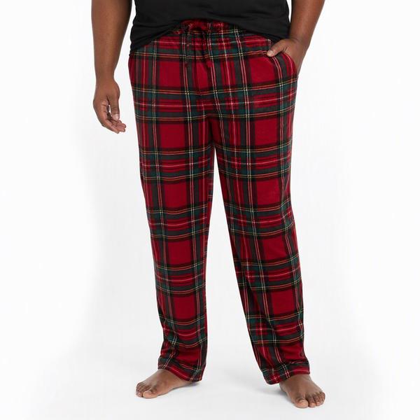 Mens Preswick & Moore(R) Silky Fleece Pajama Pants - Red/Black