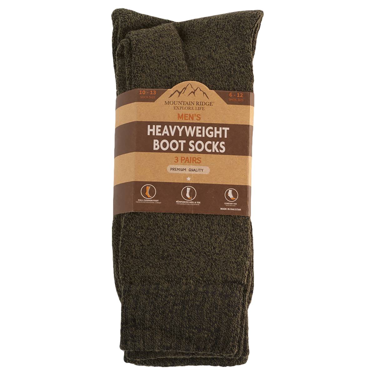 Mens Mountain Ridge(R) 3pr. Crew Boot Socks