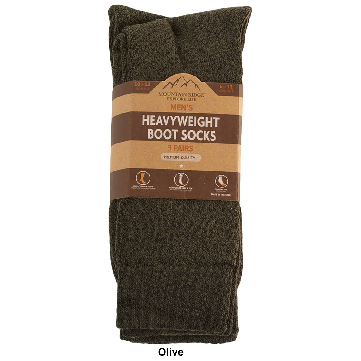 Mens Mountain Ridge(R) 3pr. Crew Boot Socks