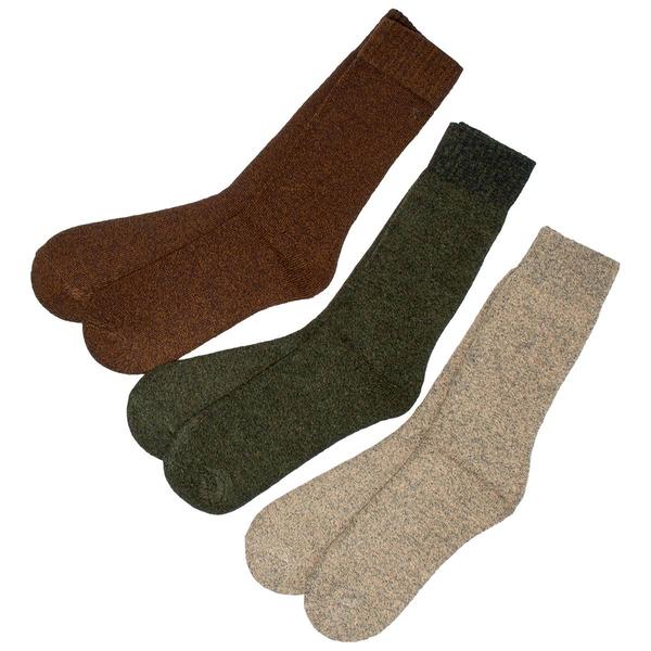 Mens Mountain Ridge 3pk. Crew Boot Socks - Khaki/Brown/Olive