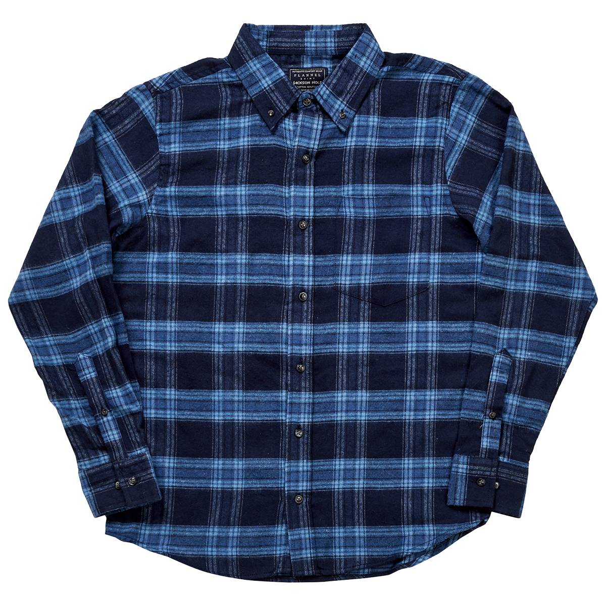 Mens Jackson Hole Flannel Shirt - Navy/Light Blue