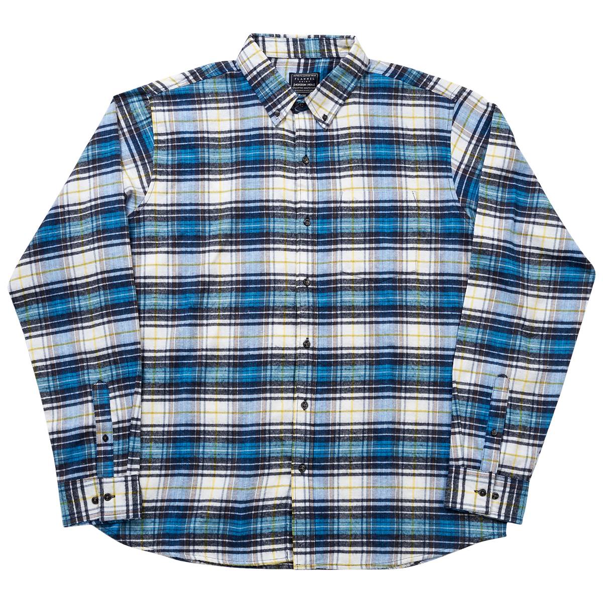 Mens Jackson Hole Flannel Shirt - Turquoise/Cream