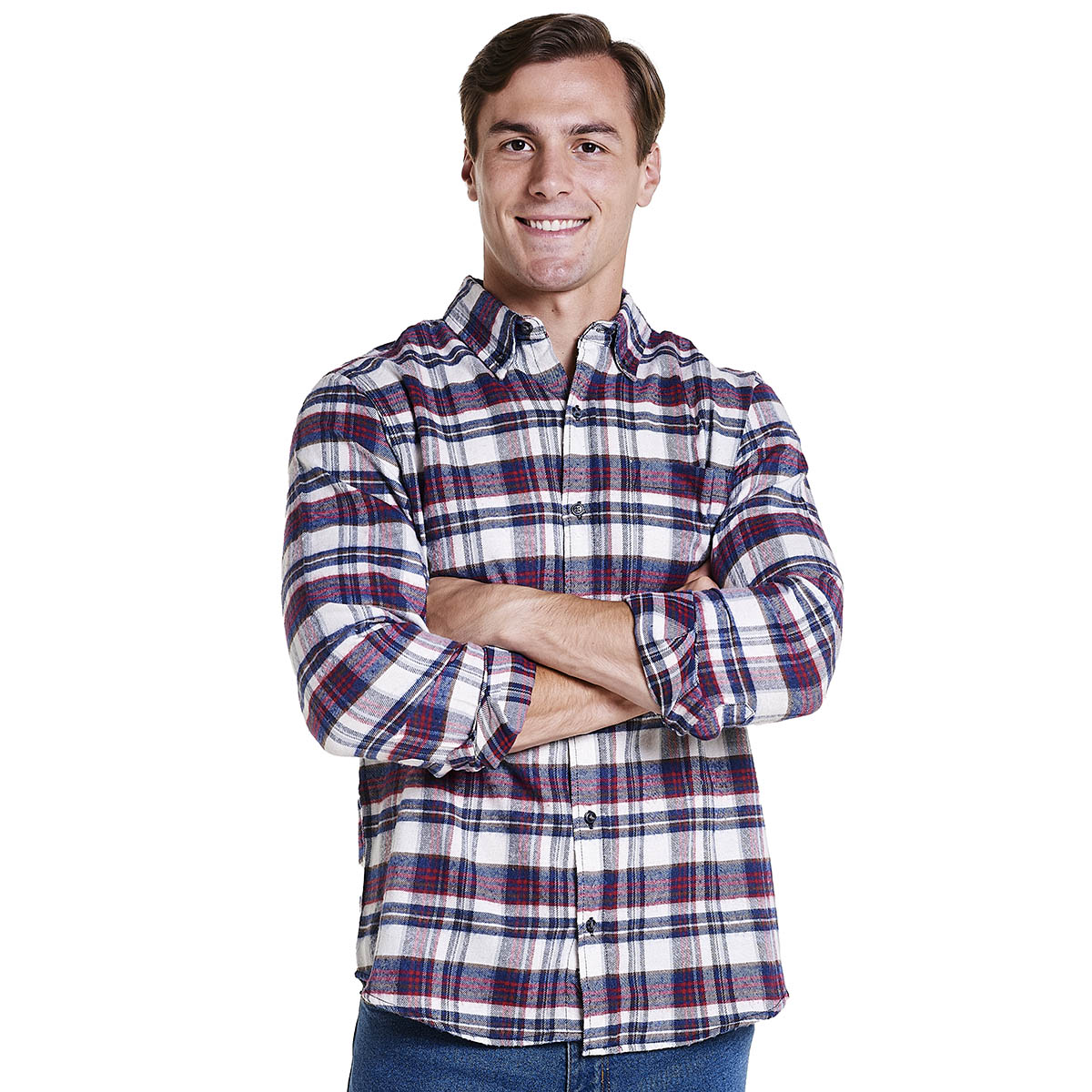 Mens Jackson Hole Flannel Shirt - Blue/Red/White