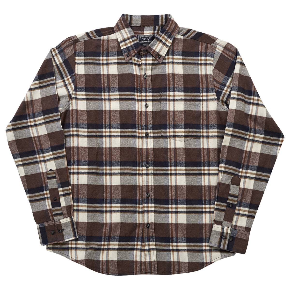 Mens Jackson Hole Flannel Shirt - Egg/Blue/Cream