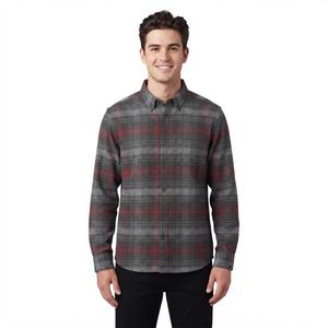 Mens Jackson Hole Flannel Shirt - Grey & Burgundy