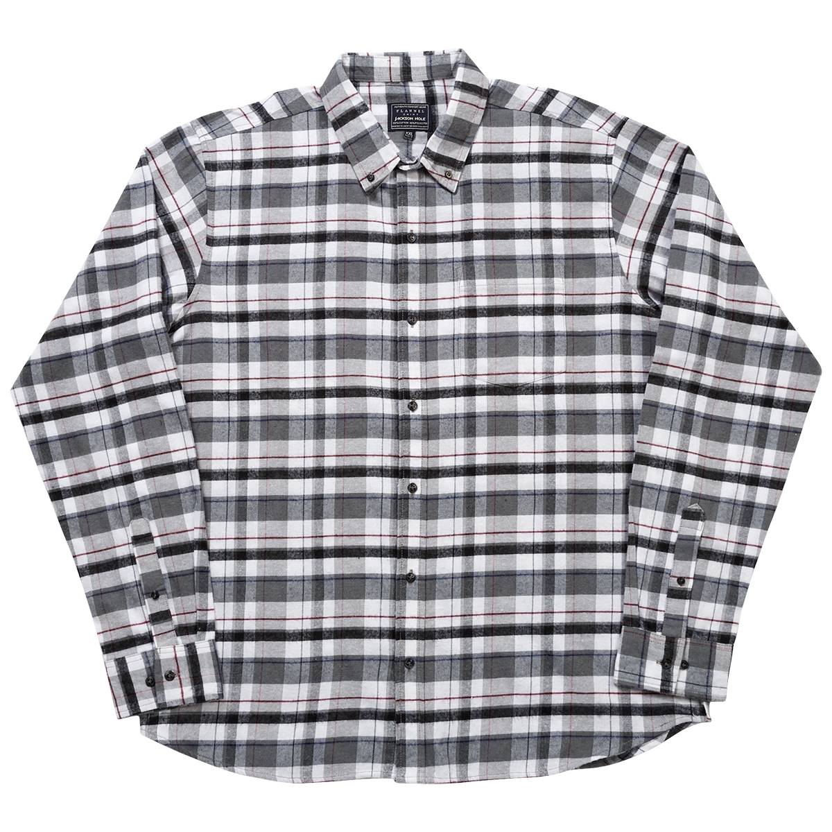 Mens Jackson Hole Flannel Shirt - Grey/Black/Burgundy