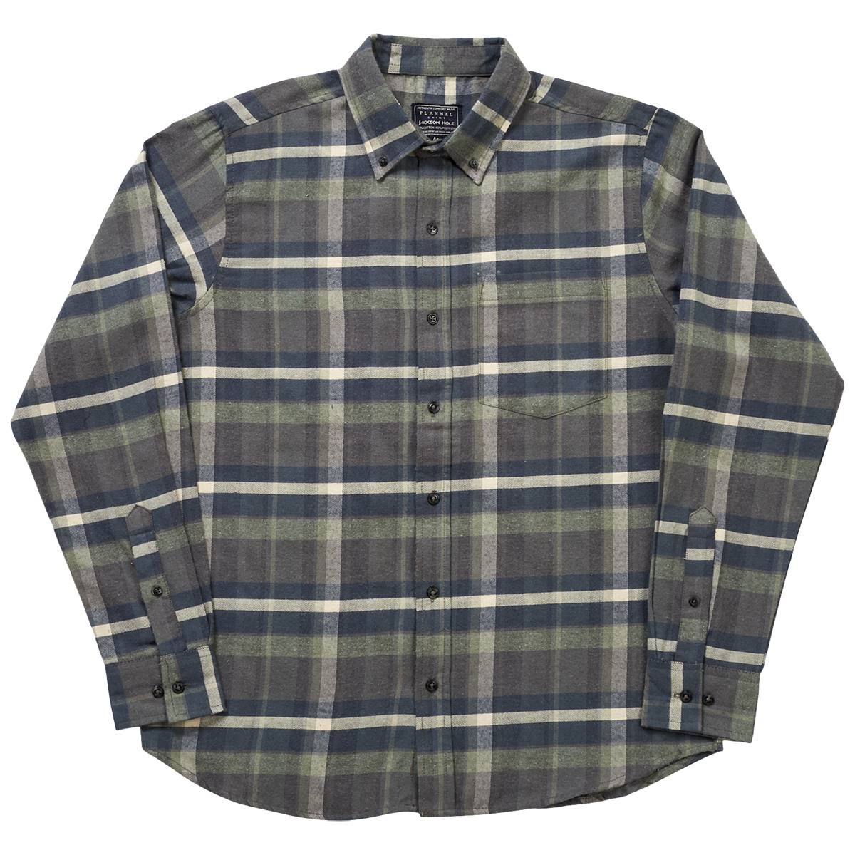 Mens Jackson Hole Flannel Shirt - Sage/Blue