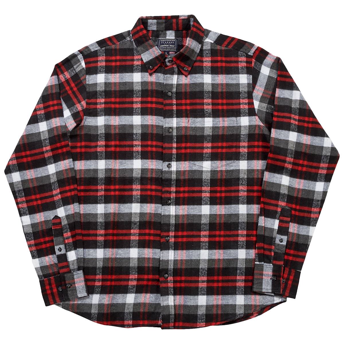 Mens Jackson Hole Flannel Shirt - Red/Black/White