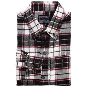 Mens Jackson Hole Long Sleeve Flannel Shirt - Burgundy/Ecru alternate view