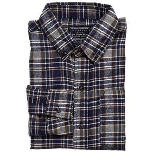 Mens Jackson Hole Long Sleeve Flannel Shirt - Navy/Gold alternate view