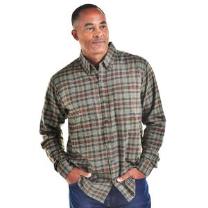 Mens Jackson Hole Flannel Shirt - Olive/Pecan