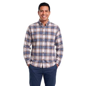 Mens Jackson Hole Flannel Shirt - Light Blue/Tan