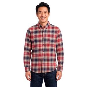 Mens Jackson Hole Flannel Shirt - Navy/Burgundy