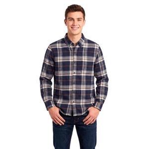 Young Mens Architect(R) Jean Co. Flannel Shirt - Navy/Brown
