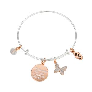 Shine A Daughter Like You White Enamel Crystal Butterfly Bracelet