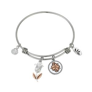Shine If Daughters Were Flowers Crystal Bangle Bracelet