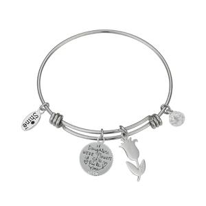 Shine If Daughters Were Flowers Crystal Bangle Bracelet alternate view