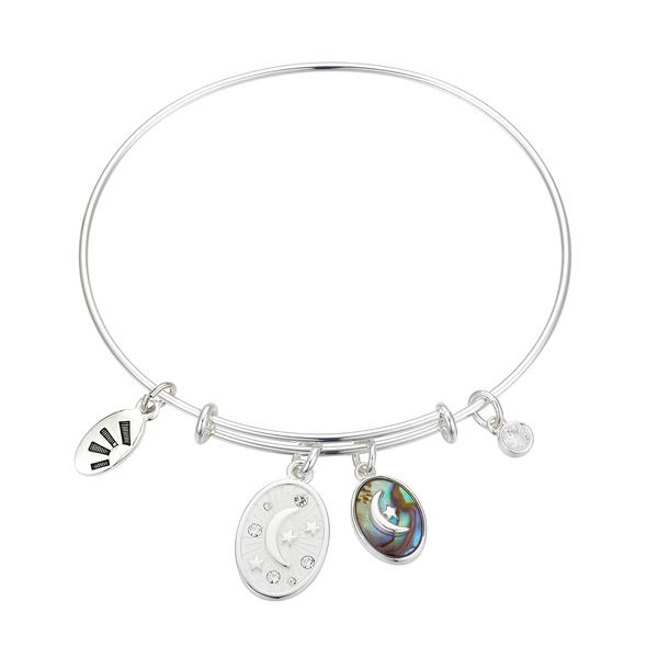 Shine I Love You Abalone and CZ Bezel Bracelet