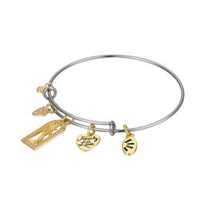 Shine Family is Love Crystal Heart & Tree Bezel Bangle Bracelet alternate view