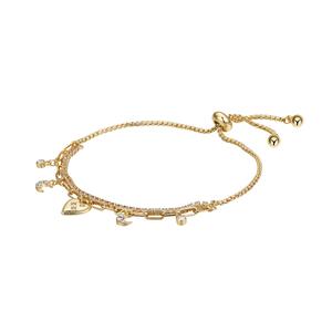 Shine Heart Moon & Bezel Double Strand Bolo Bracelet alternate view