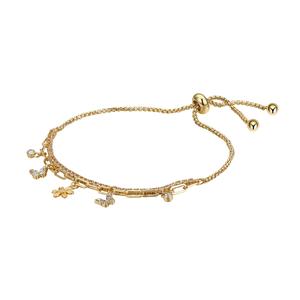 Shine Flower Butterflies & Bezel Double Strand Bolo Bracelet alternate view