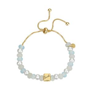 Shine Gold Flash Plated CZ Textured Faith Cross Bolo Bracelet