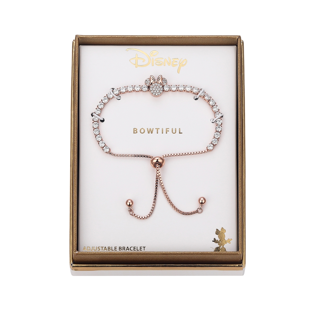 Shine Rose Gold CZ Minnie Mouse Bolo Bracelet