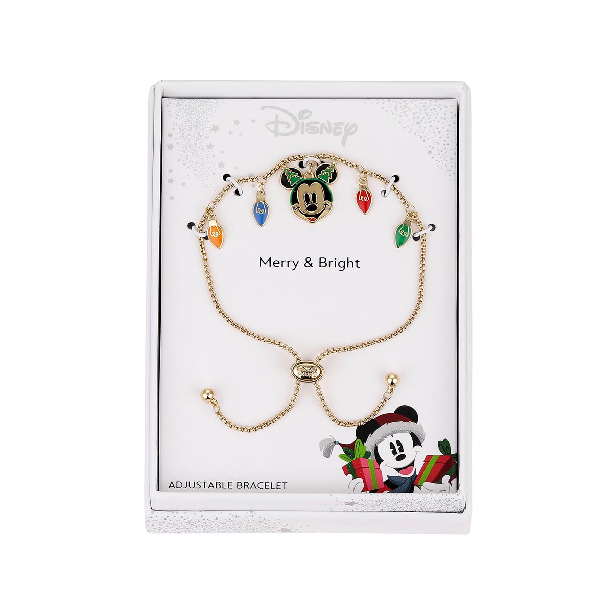 Shine Disney Mickey Mouse Christmas Lights Bolo Bracelet