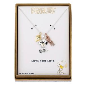 Shine Peanuts(tm) CZ Snoopy Woodstock Love Pendant Necklace alternate view