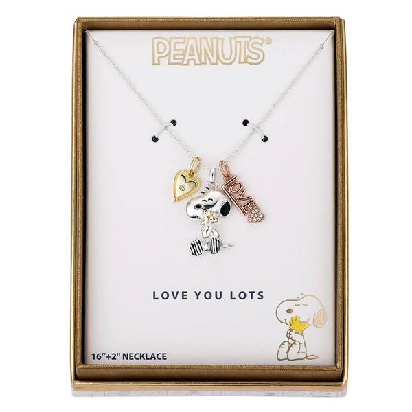 Shine Peanuts(tm) CZ Snoopy Woodstock Love Pendant Necklace alternate view