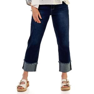 Womens Royalty Cuffed Slim Straight Leg Jeans