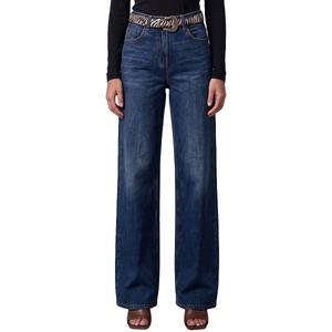 Womens Royalty Hazel Wide Leg Jeans with Zebra Belt
