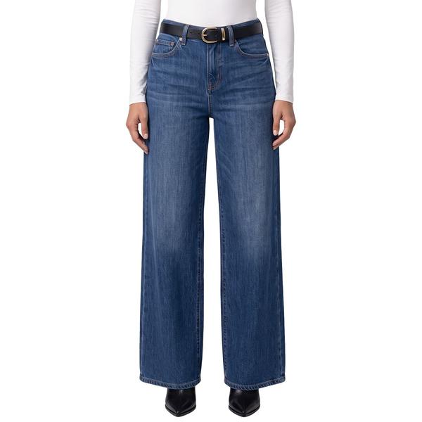 Womens Royalty Hazel Wide Leg Jeans with Black Suede Belt