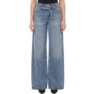 Womens Royalty Wide Leg Jeans with Tie Belt