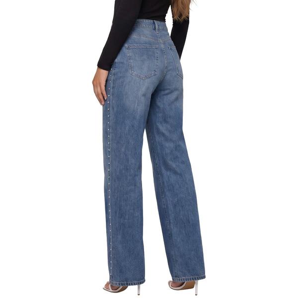 Womens Royalty Wide Leg Studded Seam Jeans alternate view