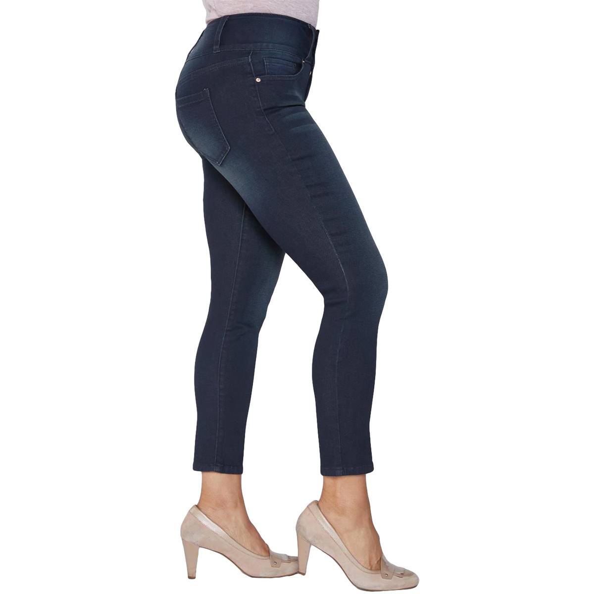 Petite Royalty Basic Three Button High Rise Skinny Jeans