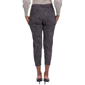 Petite Royalty Dogbite Hem Cropped Pants - Black Python alternate view