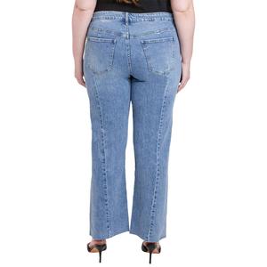 Plus Size Royalty Asymmetrical Seam Wide Leg Jeans alternate view