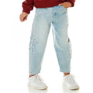 Girls (4-6x) YMI(R) Bow Patch Barrel Jeans