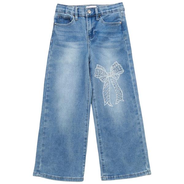 Girls (4-6x) YMI(R) Wide Leg Jeans w/ Rhinestone Bow
