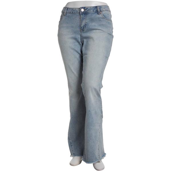 Juniors Plus YMI(R) Low Rise Flare with Fray Hem Jeans alternate view