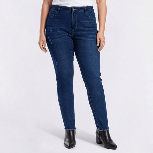 Juniors Plus California Vintage High Rise Distressed Skinny Jeans