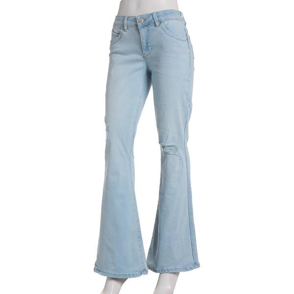 Juniors YMI(R) Low Rise Wanna Betta Butt Distressed Flare Jeans